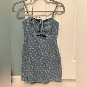 Aeropostale Blue Butterfly Spaghetti Strap Dress